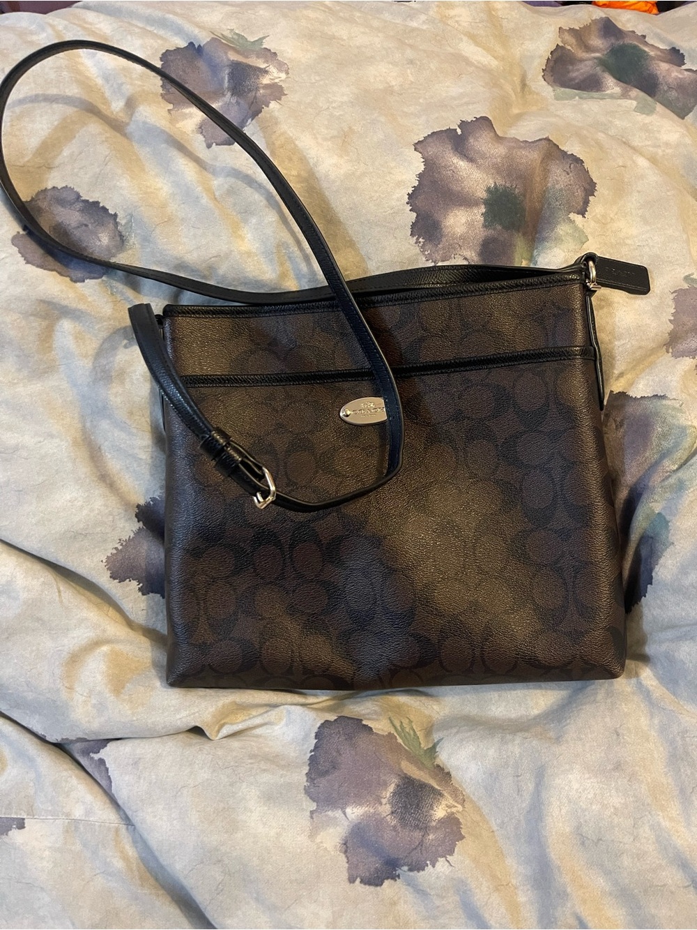 Coach Dark Brown Signature Crossbody Bag